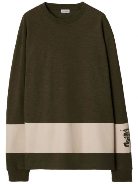 Stribet bomuld sweatshirt Burberry grøn