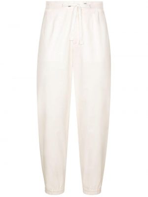 Pantaloni din bumbac Dolce & Gabbana alb