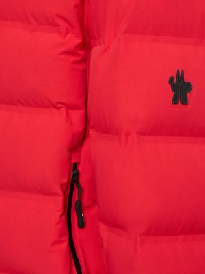 Nylonowa kurtka narciarska puchowa Moncler Grenoble czerwona