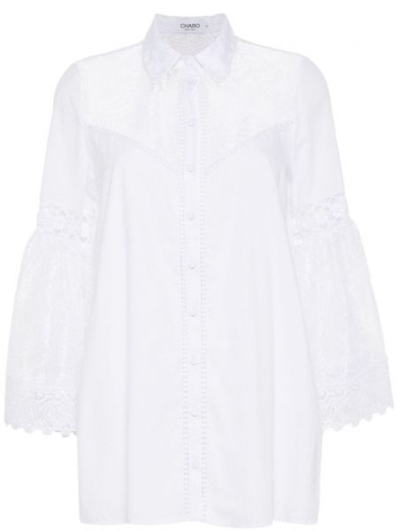 Блуза на цветя с дантела Charo Ruiz Ibiza бяло