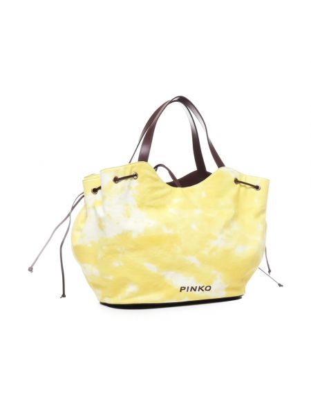 Shopper handtasche aus baumwoll Pinko gelb