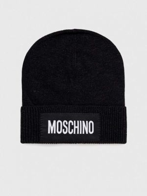 Кашмирена вълнена шапка Moschino черно