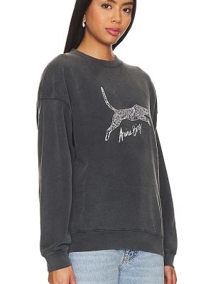 Gepunkteter hoodie mit leopardenmuster Anine Bing schwarz