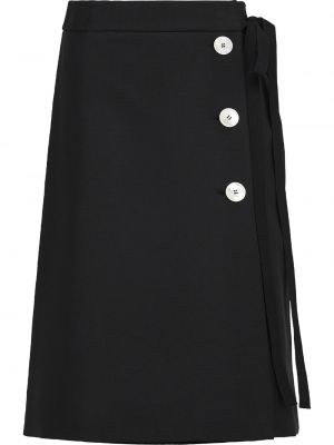 Falda midi con botones Prada negro