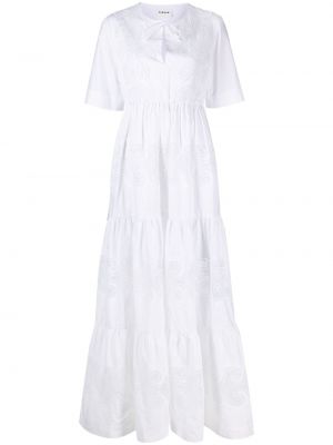 Bavlněné dlouhé šaty s krátkými rukávy z polyesteru P.a.r.o.s.h. - bílá