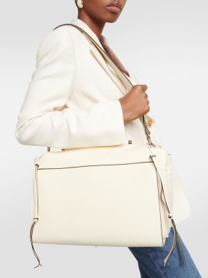 Кожени шопинг чанта Chloã© бяло