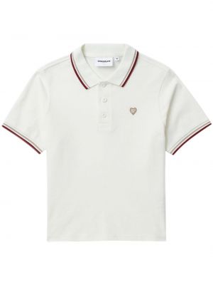 Poloshirt med broderier Chocoolate hvid