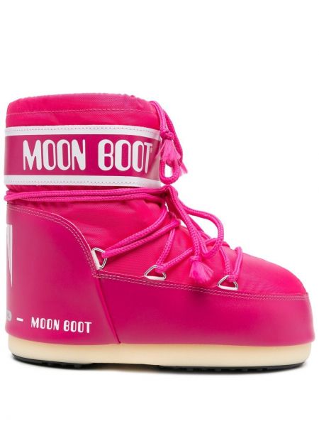 Høye flate støvler Moon Boot rosa