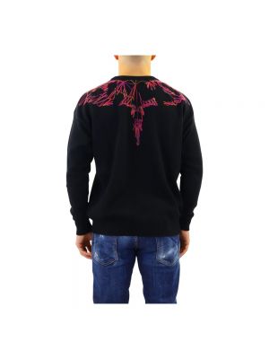 Sweter z kaszmiru z okrągłym dekoltem Marcelo Burlon czarny