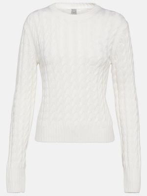 Jersey de lana de punto de tela jersey Totême blanco