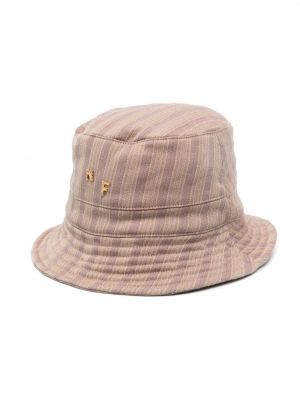 Pruhovaný klobouk s potiskem Nick Fouquet hnědý