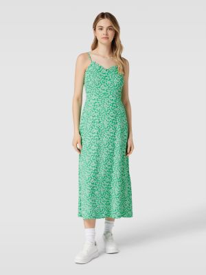 Sukienka midi z wiskozy Pieces zielony