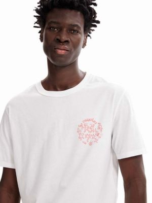 Koszulka z nadrukiem Desigual biała