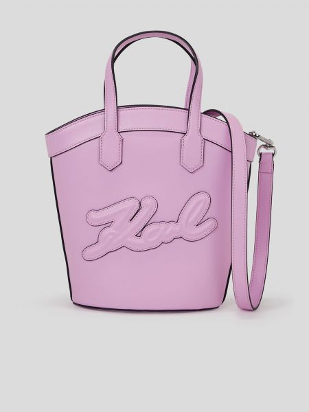 Шкіряна сумка Karl Lagerfeld фіолетова