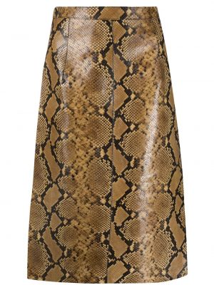 Falda de cuero con estampado de estampado de serpiente Nº21