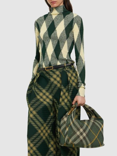 Kostkovaná taška Burberry zelená