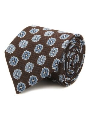 Шелковый галстук Zegna Couture коричневый