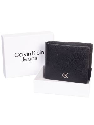 Bőr pénztárca Calvin Klein Jeans fekete