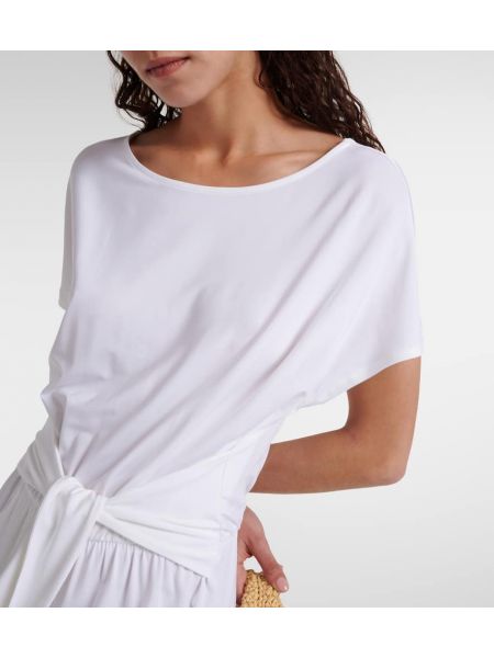 Μίντι φόρεμα από ζέρσεϋ Max Mara λευκό