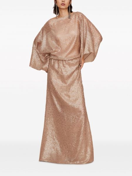 Šilkinis vakarinė suknelė Brunello Cucinelli ruda