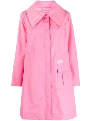 Oversize палто Ganni розово