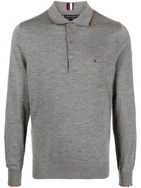 Polo avec manches longues Tommy Hilfiger gris