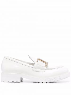 Skinn loafers Love Moschino hvit