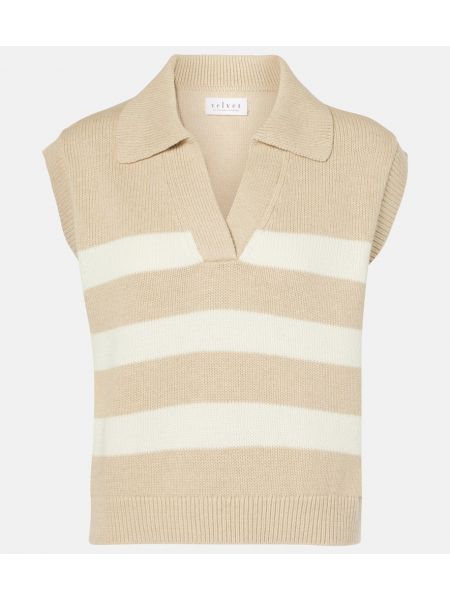 Bomuld fløjl kashmir vest Velvet beige