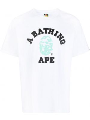 Trykt bomull t-skjorte A Bathing Ape® hvit