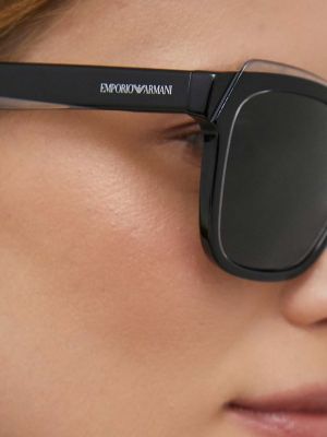 Okulary przeciwsłoneczne z kryształkami Emporio Armani czarne