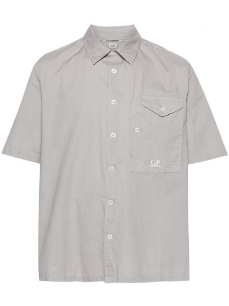 Bavlněná košile s výšivkou C.p. Company šedá