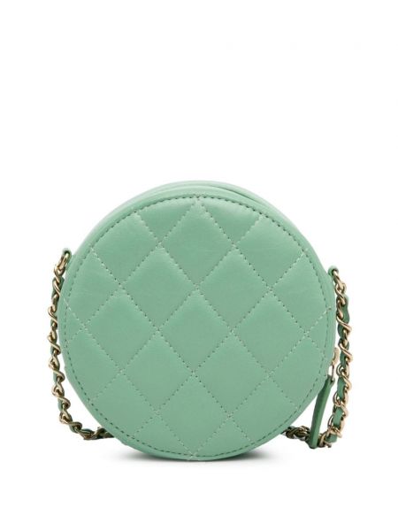 Prošívaná taška přes rameno Chanel Pre-owned zelená
