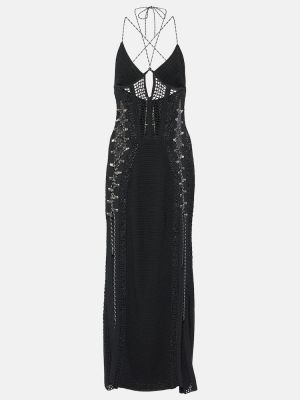 Μίντι φόρεμα με κορδόνια με δαντέλα Dion Lee μαύρο