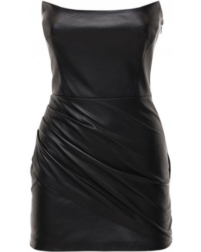 Кожена мини рокля Zeynep Arcay черно