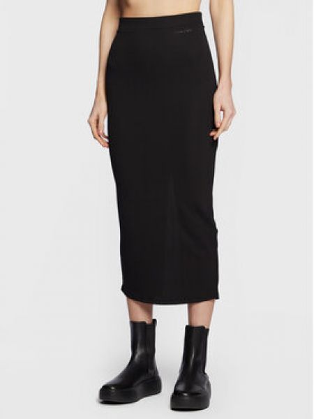 Slim fit priliehavá midi sukňa Calvin Klein čierna