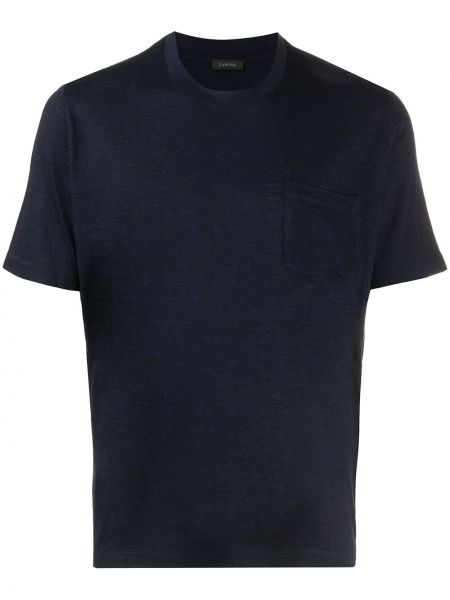 Camiseta de punto manga corta Zanone azul