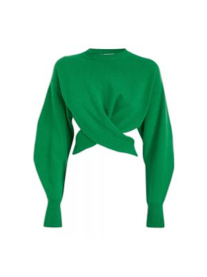 Sweter z okrągłym dekoltem Alexander Mcqueen zielony