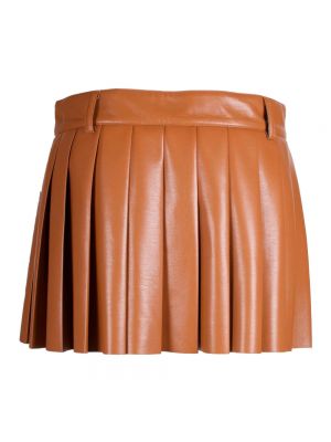 Falda de cuero de cintura baja de cuero sintético Jucca marrón