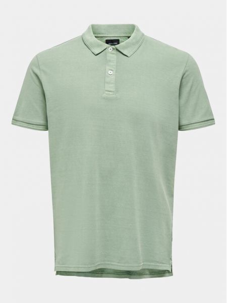 Tricou polo slim fit Only & Sons verde