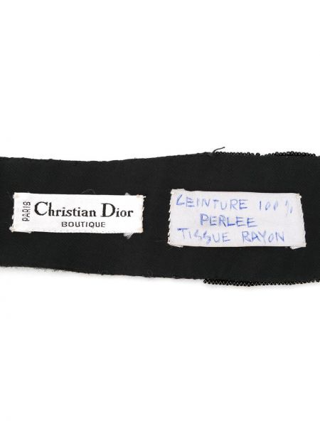 Pásek s korálky Christian Dior černý
