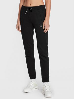 Flisiniai sportinės kelnes Calvin Klein Jeans juoda