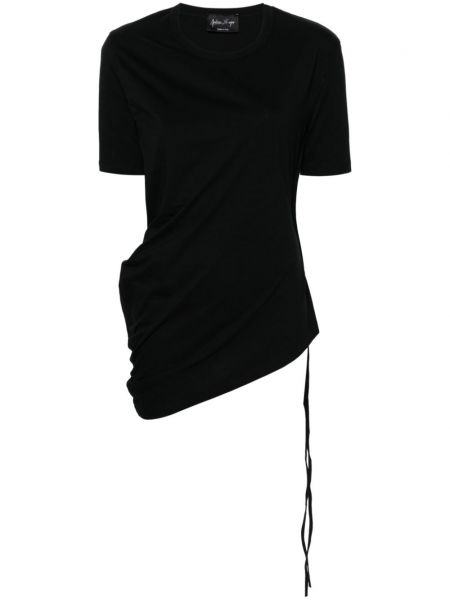 Koszulka bawełniana asymetryczna Andrea Ya'aqov czarna