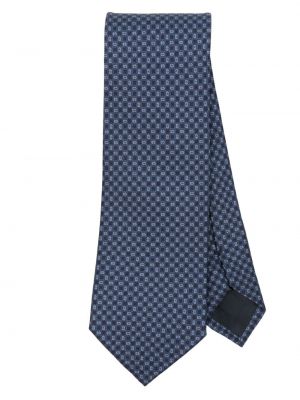 Cravatta di seta con stampa Brioni blu