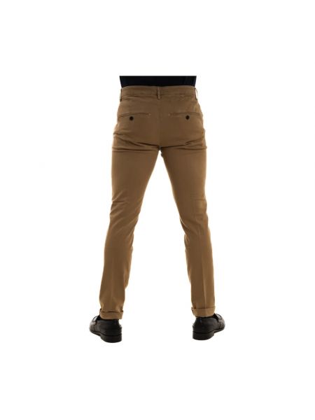 Pantalones chinos slim fit de algodón Dondup marrón
