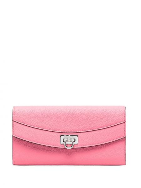 Lær lommebok Salvatore Ferragamo rosa