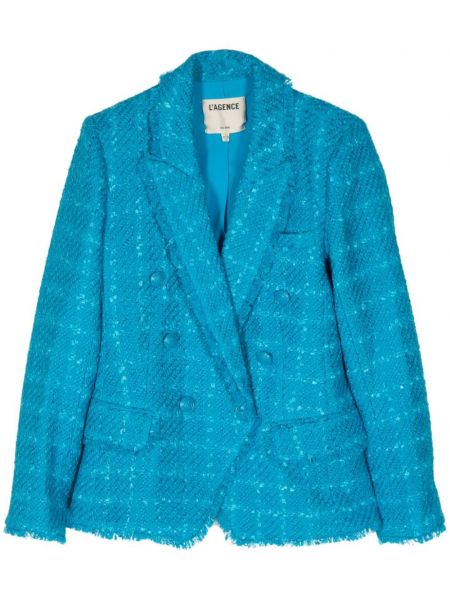 Jachetă lungă din tweed L'agence albastru