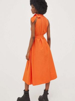 Rochie mini din bumbac Answear Lab portocaliu
