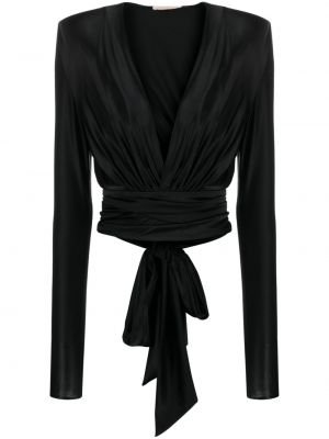 Блуза с v-образно деколте Alexandre Vauthier черно