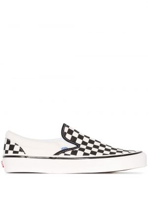 Zapatillas a cuadros slip on Vans blanco