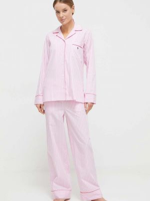 Памучна пижама Polo Ralph Lauren розово